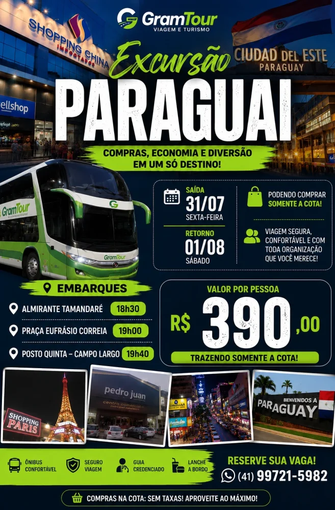 Excursão Compras Paraguai